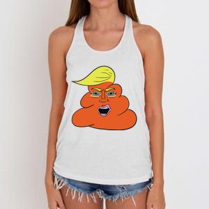 Orange Turd Funny President Trump Funny Political Women's Knotted Racerback Tank