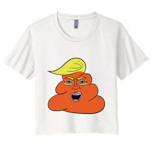 Orange Turd Funny President Trump Funny Political Women's Crop Top Tee