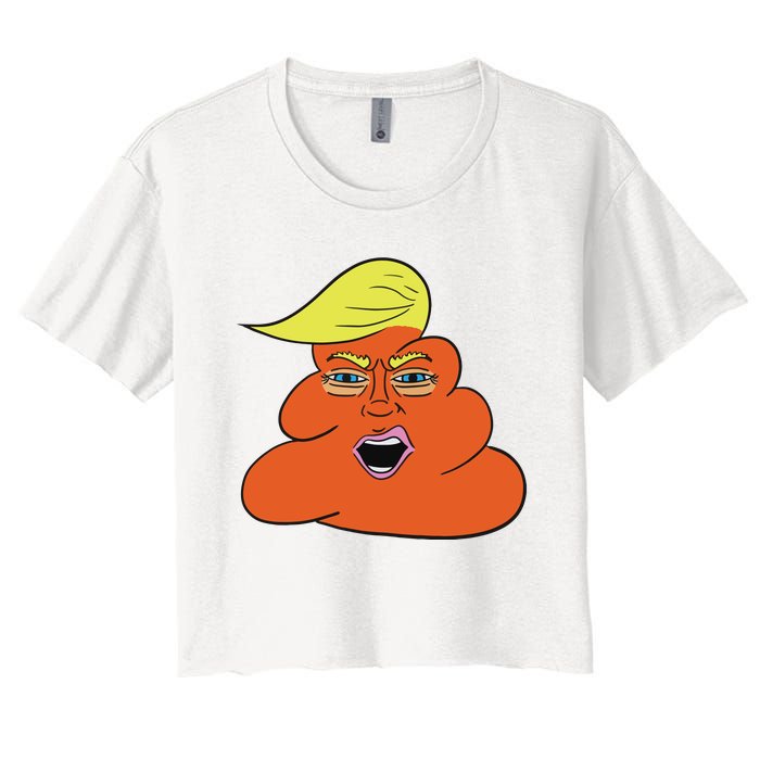 Orange Turd Funny President Trump Funny Political Women's Crop Top Tee