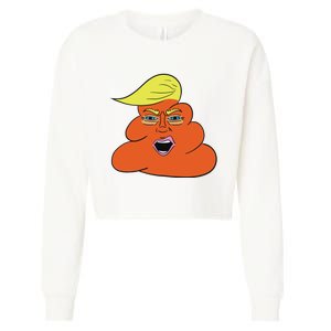 Orange Turd Funny President Trump Funny Political Cropped Pullover Crew