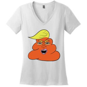 Orange Turd Funny President Trump Funny Political Women's V-Neck T-Shirt