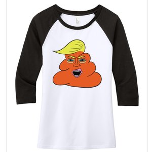 Orange Turd Funny President Trump Funny Political Women's Tri-Blend 3/4-Sleeve Raglan Shirt