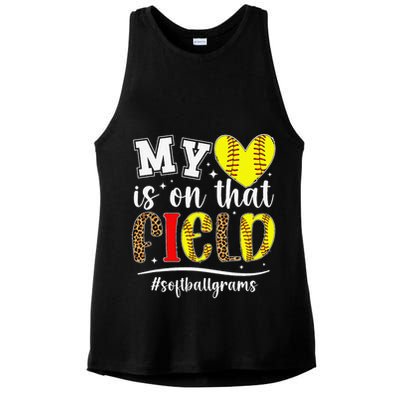 On That Field Softball Grams Of A Softball Player Grams Ladies PosiCharge Tri-Blend Wicking Tank