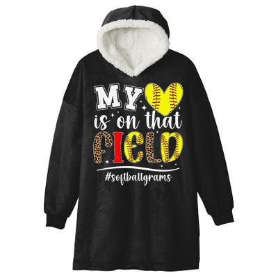 On That Field Softball Grams Of A Softball Player Grams Hooded Wearable Blanket