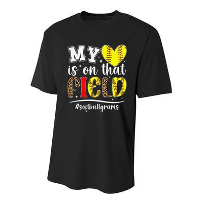 On That Field Softball Grams Of A Softball Player Grams Youth Performance Sprint T-Shirt