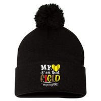 On That Field Softball Grams Of A Softball Player Grams Pom Pom 12in Knit Beanie
