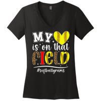 On That Field Softball Grams Of A Softball Player Grams Women's V-Neck T-Shirt
