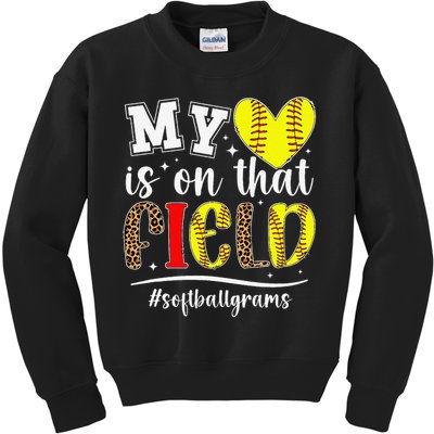 On That Field Softball Grams Of A Softball Player Grams Kids Sweatshirt