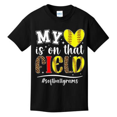 On That Field Softball Grams Of A Softball Player Grams Kids T-Shirt