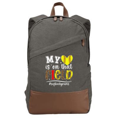 On That Field Softball Grams Of A Softball Player Grams Cotton Canvas Backpack