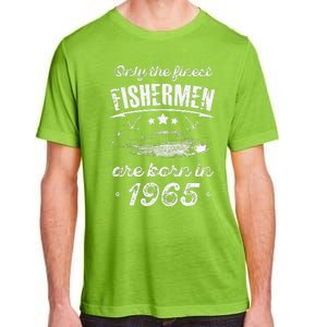 Only The Finest Fishermen Are Born In 1965 Birthday Fishing Adult ChromaSoft Performance T-Shirt