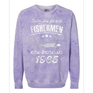 Only The Finest Fishermen Are Born In 1965 Birthday Fishing Colorblast Crewneck Sweatshirt