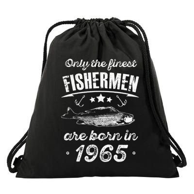 Only The Finest Fishermen Are Born In 1965 Birthday Fishing Drawstring Bag