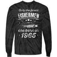 Only The Finest Fishermen Are Born In 1965 Birthday Fishing Tie-Dye Long Sleeve Shirt