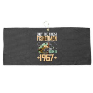 Only The Finest Fishermen Are Born In 1967 Fishing Bday Large Microfiber Waffle Golf Towel