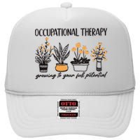 Occupational Therapy Floral TherapyGrowing To Your Full Potential High Crown Mesh Back Trucker Hat