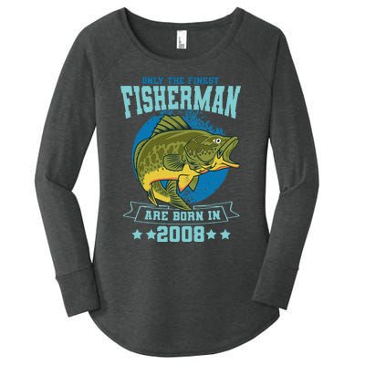 Only The Finest Fishermen Are Born In 2008 Fishing Bday Women's Perfect Tri Tunic Long Sleeve Shirt