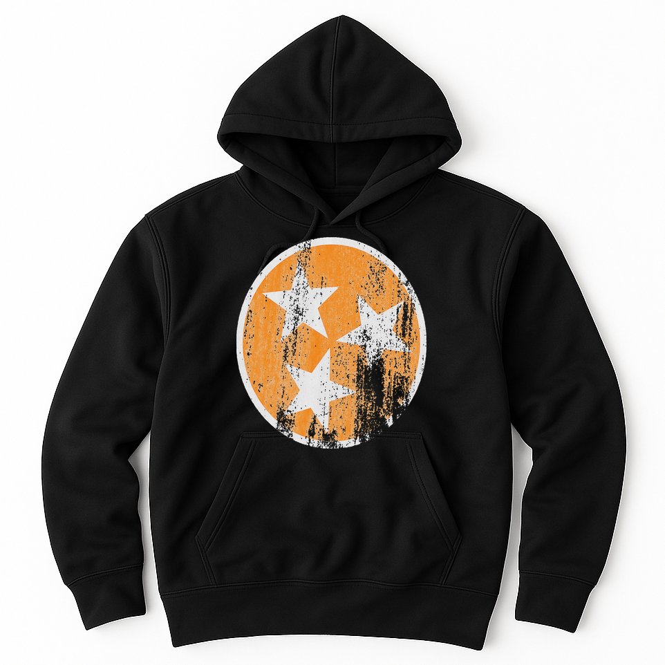 Orange Tennessee Flag Volunr State Tri Stars Tennessee Hoodie
