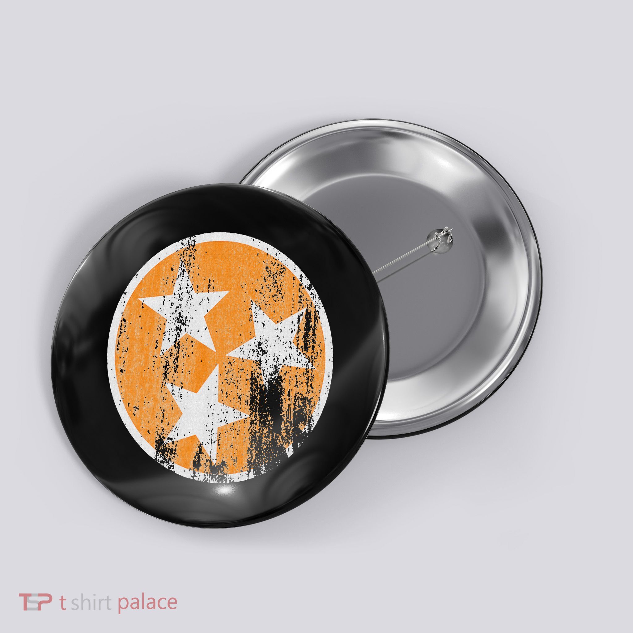Orange Tennessee Flag Volunr State Tri Stars Tennessee Button