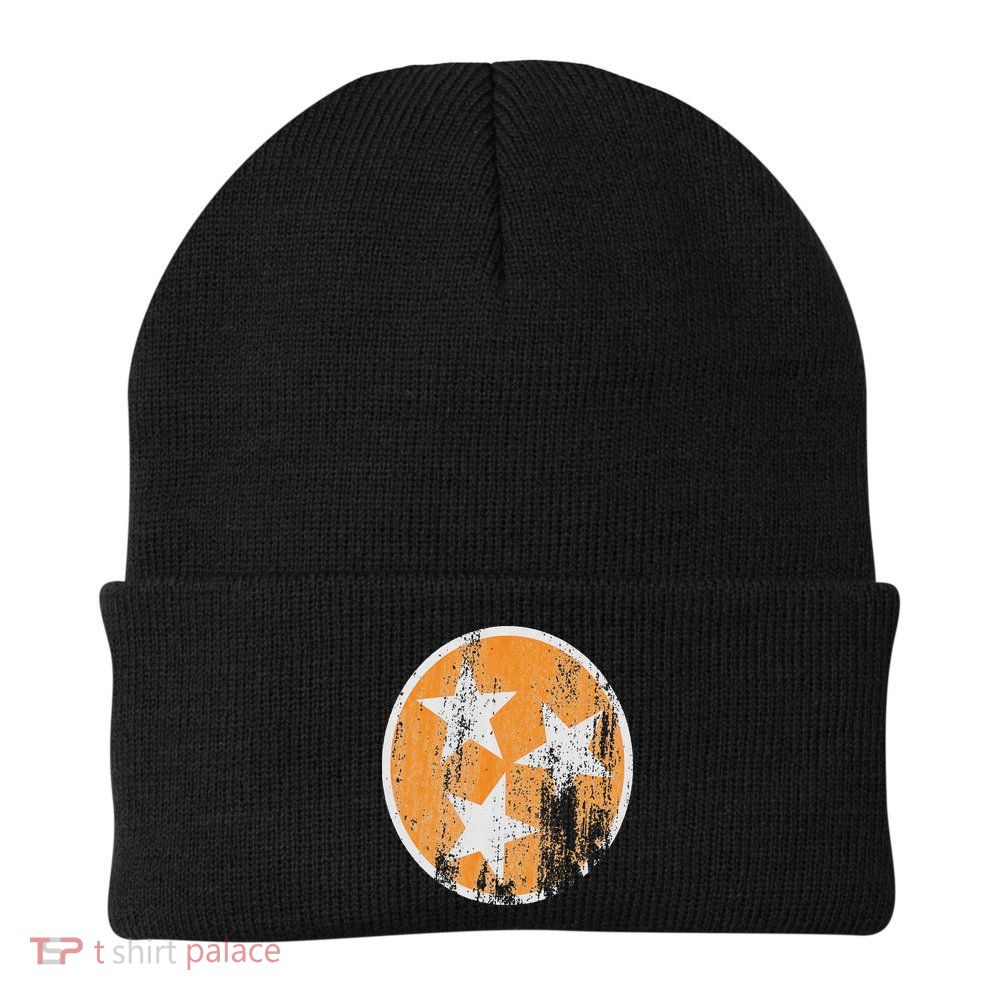 Orange Tennessee Flag Volunr State Tri Stars Tennessee Knit Cap Winter Beanie