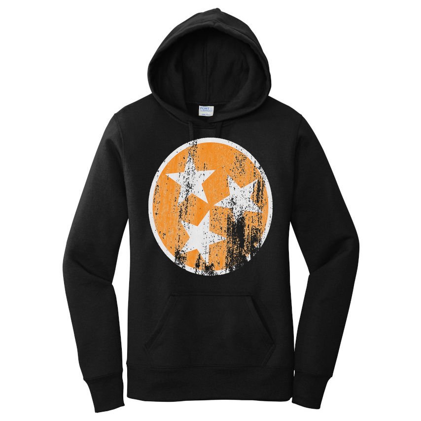 Orange Tennessee Flag Volunr State Tri Stars Tennessee Women's Pullover Hoodie