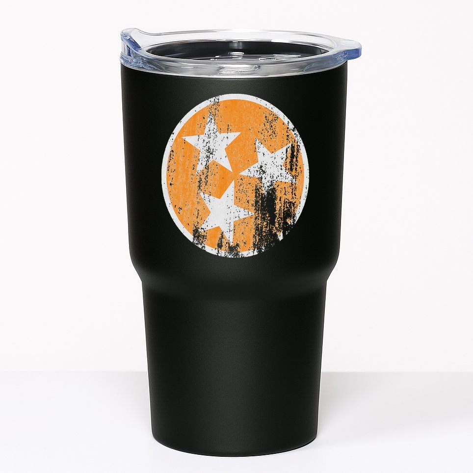 Orange Tennessee Flag Volunr State Tri Stars Tennessee Tumbler