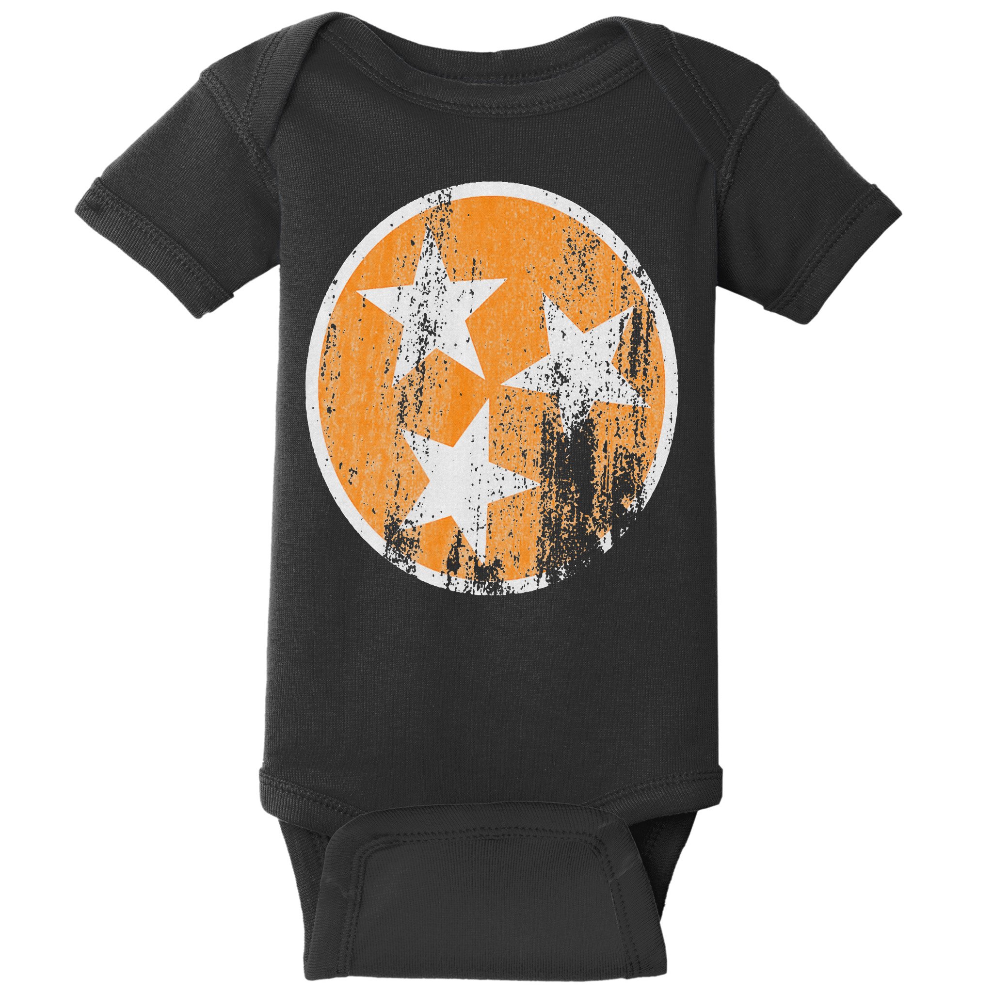 Orange Tennessee Flag Volunr State Tri Stars Tennessee Baby Bodysuit