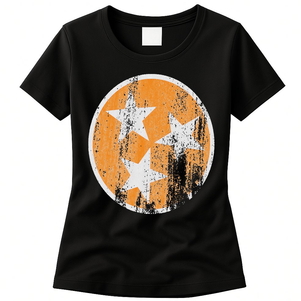 Orange Tennessee Flag Volunr State Tri Stars Tennessee Womens T-Shirt