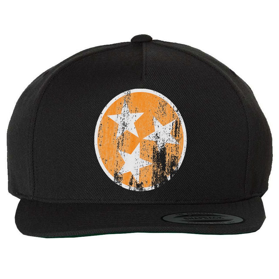 Orange Tennessee Flag Volunr State Tri Stars Tennessee Wool Snapback Cap