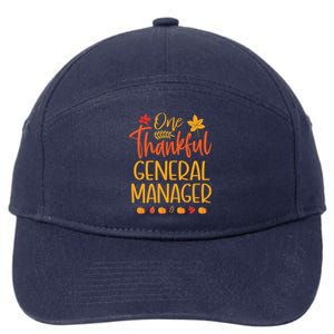 One Thankful General Ager Thanksgiving Fall Matching Great Gift 7-Panel Snapback Hat