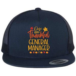 One Thankful General Ager Thanksgiving Fall Matching Great Gift Flat Bill Trucker Hat