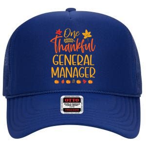 One Thankful General Ager Thanksgiving Fall Matching Great Gift High Crown Mesh Back Trucker Hat