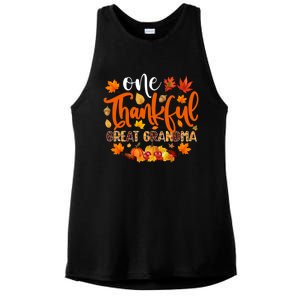 One Thankful Great Grandma Cute Gift Funny Autumn Thanksgiving Gift Ladies PosiCharge Tri-Blend Wicking Tank