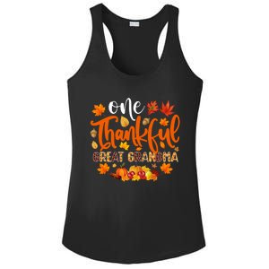 One Thankful Great Grandma Cute Gift Funny Autumn Thanksgiving Gift Ladies PosiCharge Competitor Racerback Tank