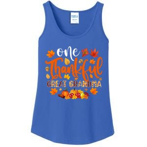 One Thankful Great Grandma Cute Gift Funny Autumn Thanksgiving Gift Ladies Essential Tank