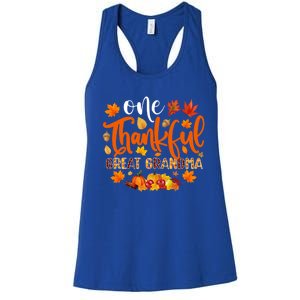 One Thankful Great Grandma Cute Gift Funny Autumn Thanksgiving Gift Women's Racerback Tank