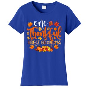 One Thankful Great Grandma Cute Gift Funny Autumn Thanksgiving Gift Women's T-Shirt