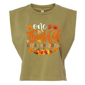 One Thankful Great Grandma Cute Gift Funny Autumn Thanksgiving Gift Garment-Dyed Women's Muscle Tee