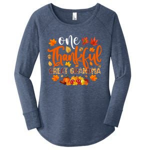 One Thankful Great Grandma Cute Gift Funny Autumn Thanksgiving Gift Women's Perfect Tri Tunic Long Sleeve Shirt