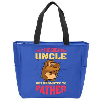 Only The Greatest Uncle Get Promoted To Father With A Bear Gift Zip Tote Bag