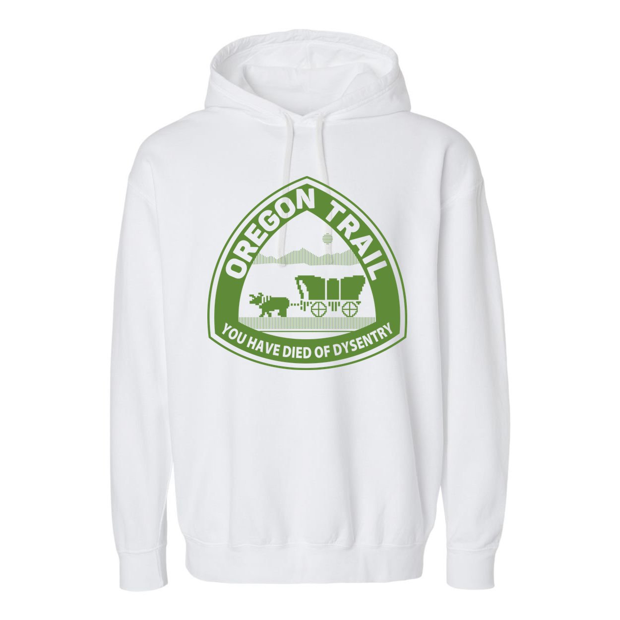 Oregon Trail Green Garment-Dyed Fleece Hoodie