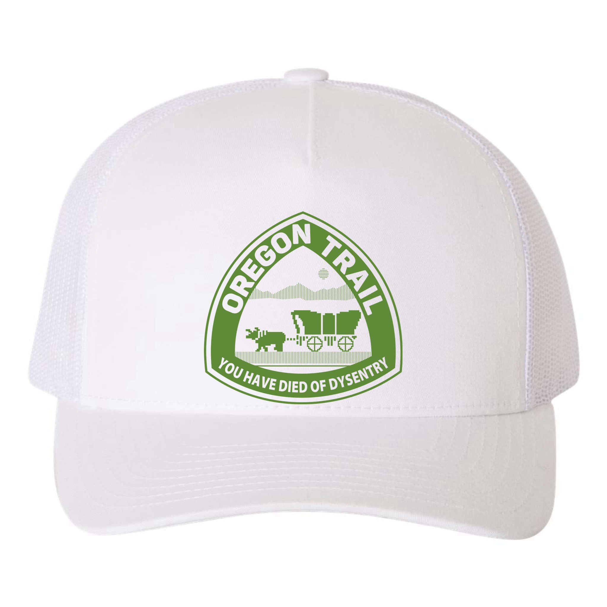 Oregon Trail Green Yupoong Adult 5-Panel Trucker Hat