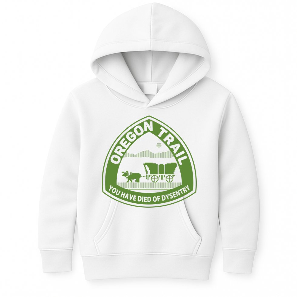 Oregon Trail Green Kids Hoodie