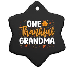 One Thankful Grandma Matching Family Fall Thanksgiving Gift Ceramic Star Ornament