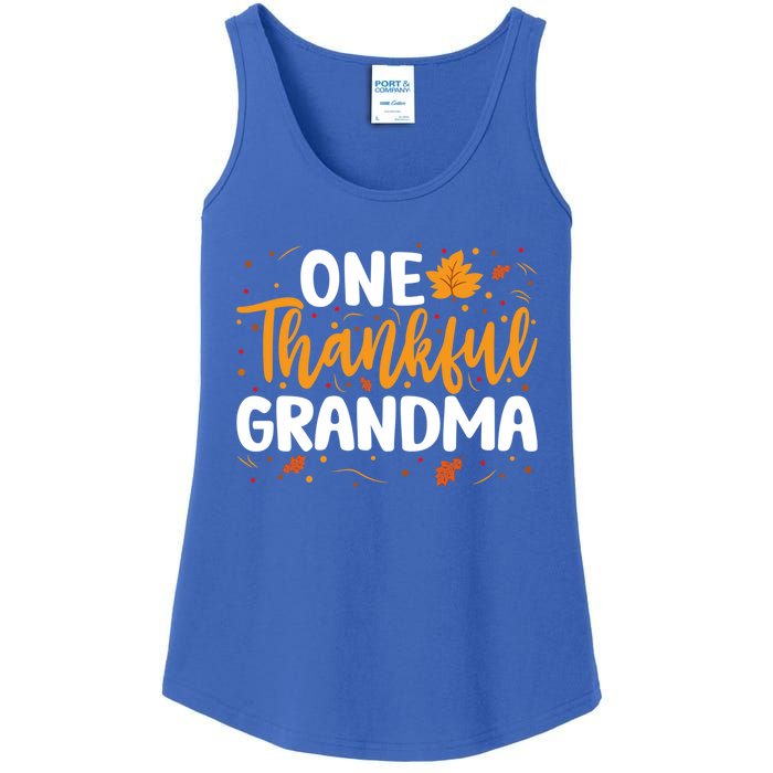 One Thankful Grandma Matching Family Fall Thanksgiving Gift Ladies Essential Tank