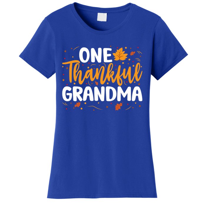 One Thankful Grandma Matching Family Fall Thanksgiving Gift Women's T-Shirt