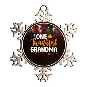 One Thankful Grandma Matching Family Fall Thanksgiving Gift Metallic Star Ornament