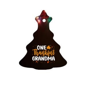 One Thankful Grandma Matching Family Fall Thanksgiving Gift Ceramic Tree Ornament