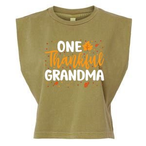 One Thankful Grandma Matching Family Fall Thanksgiving Gift Garment-Dyed Women's Muscle Tee