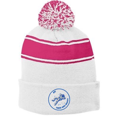 Ope There Goes Gravity Stripe Pom Pom Beanie